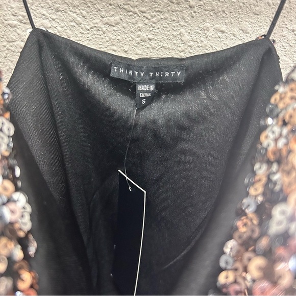 Thirty Thirty Sequin Drape Neck Tank Crop Top NWT - Picture 6 of 6